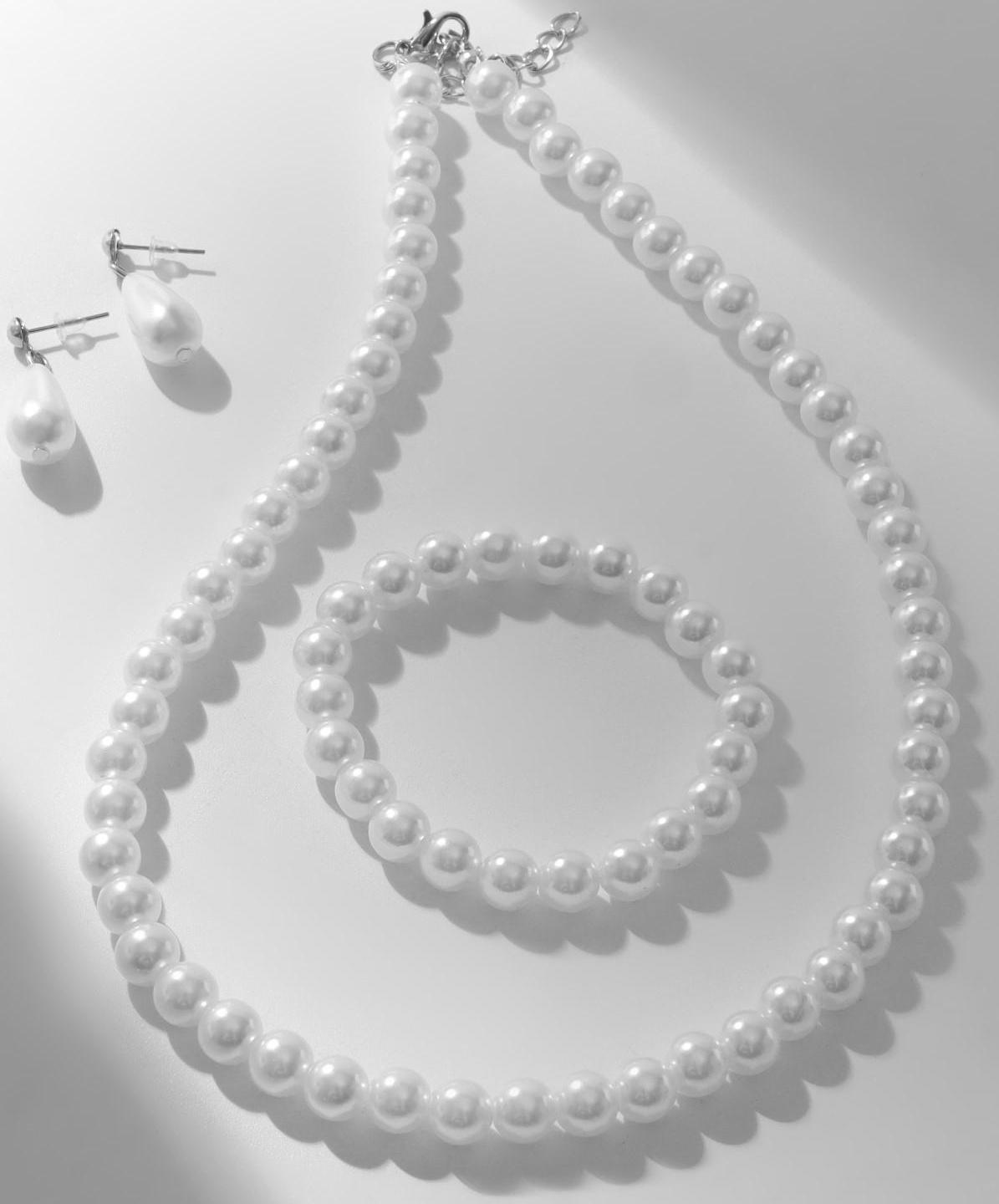 Набор 3 предмета: серьги, бусы, браслет 