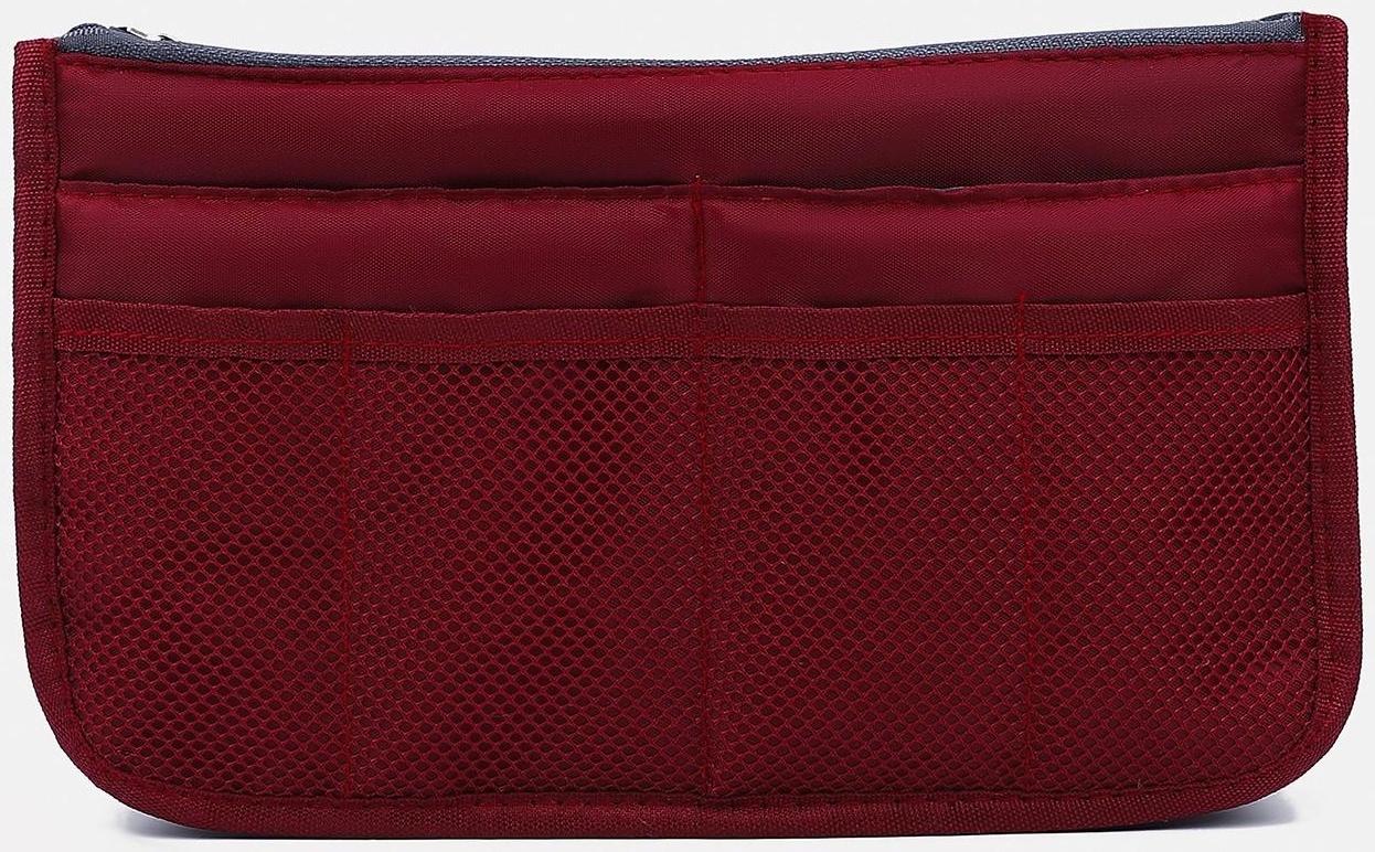 Косметичка-органайзер на молниях, цвет бордовый