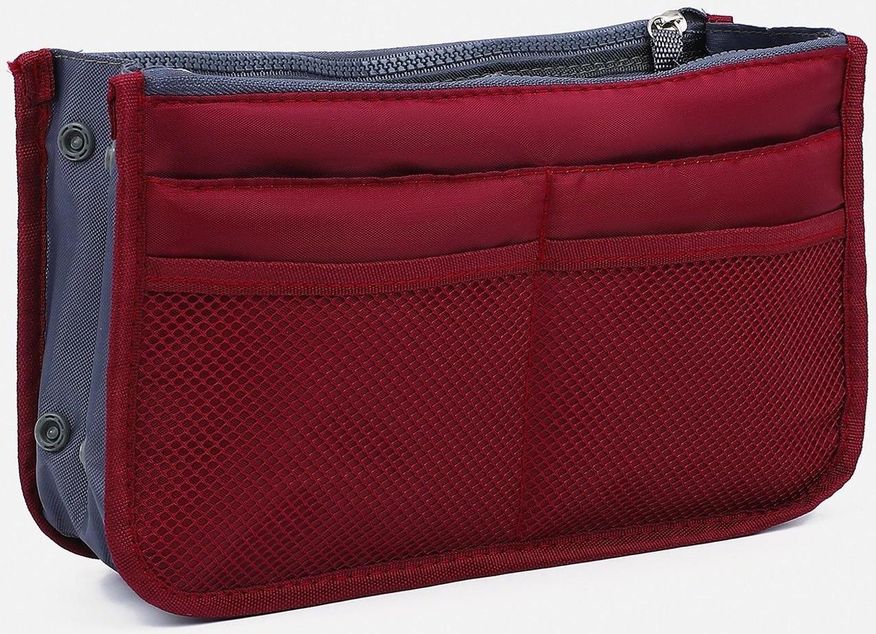Косметичка-органайзер на молниях, цвет бордовый