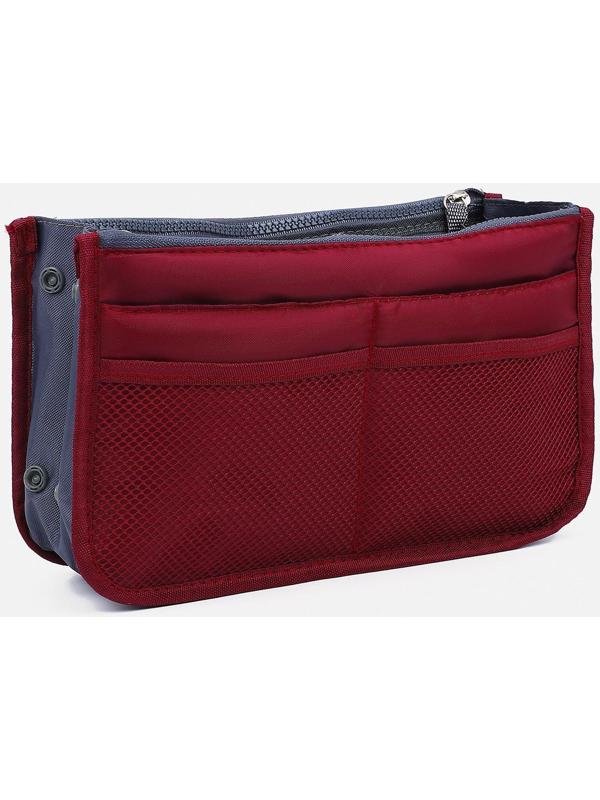 Косметичка-органайзер на молниях, цвет бордовый