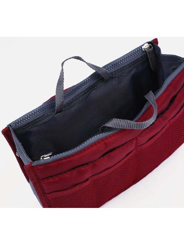 Косметичка-органайзер на молниях, цвет бордовый