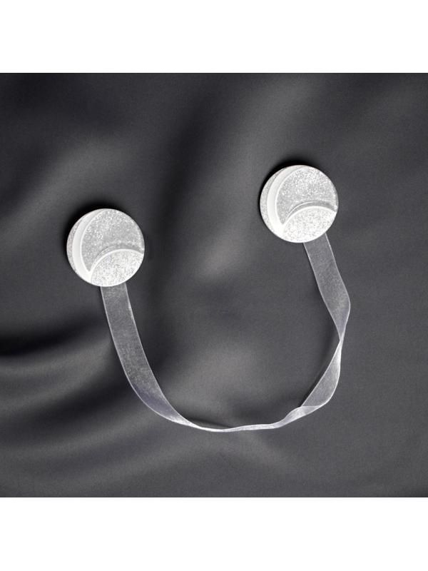 Подхват для штор «Месяц», d = 4 см, цвет серебряный/белый