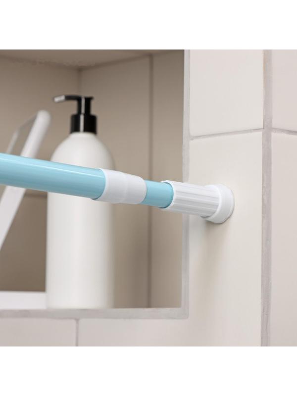Карниз для ванной комнаты телескопический, 140-260 см, цвет голубой