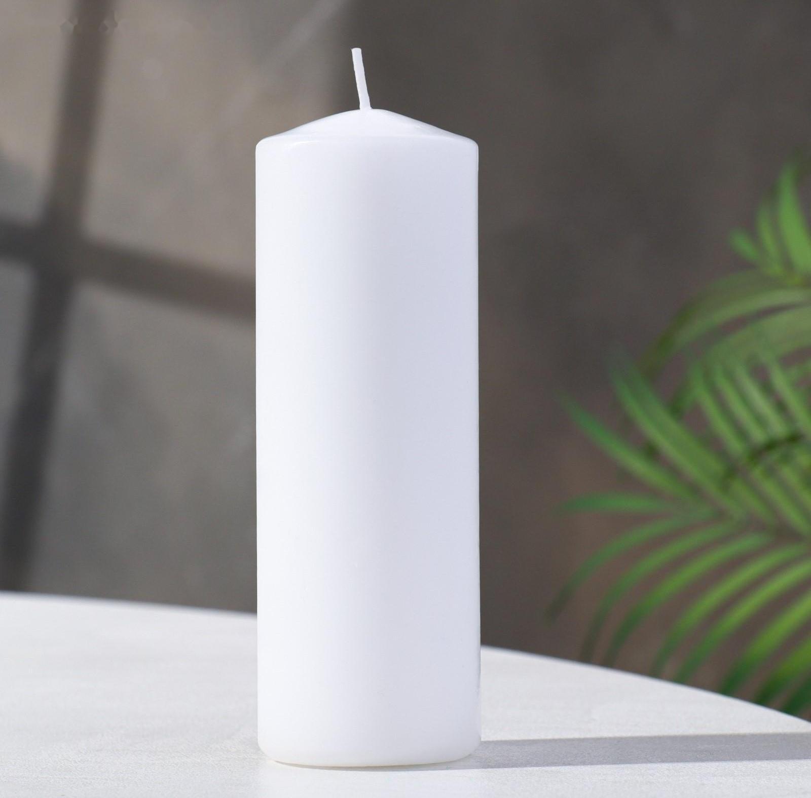 Свеча - цилиндр, 5х15 см, 14 ч, белая