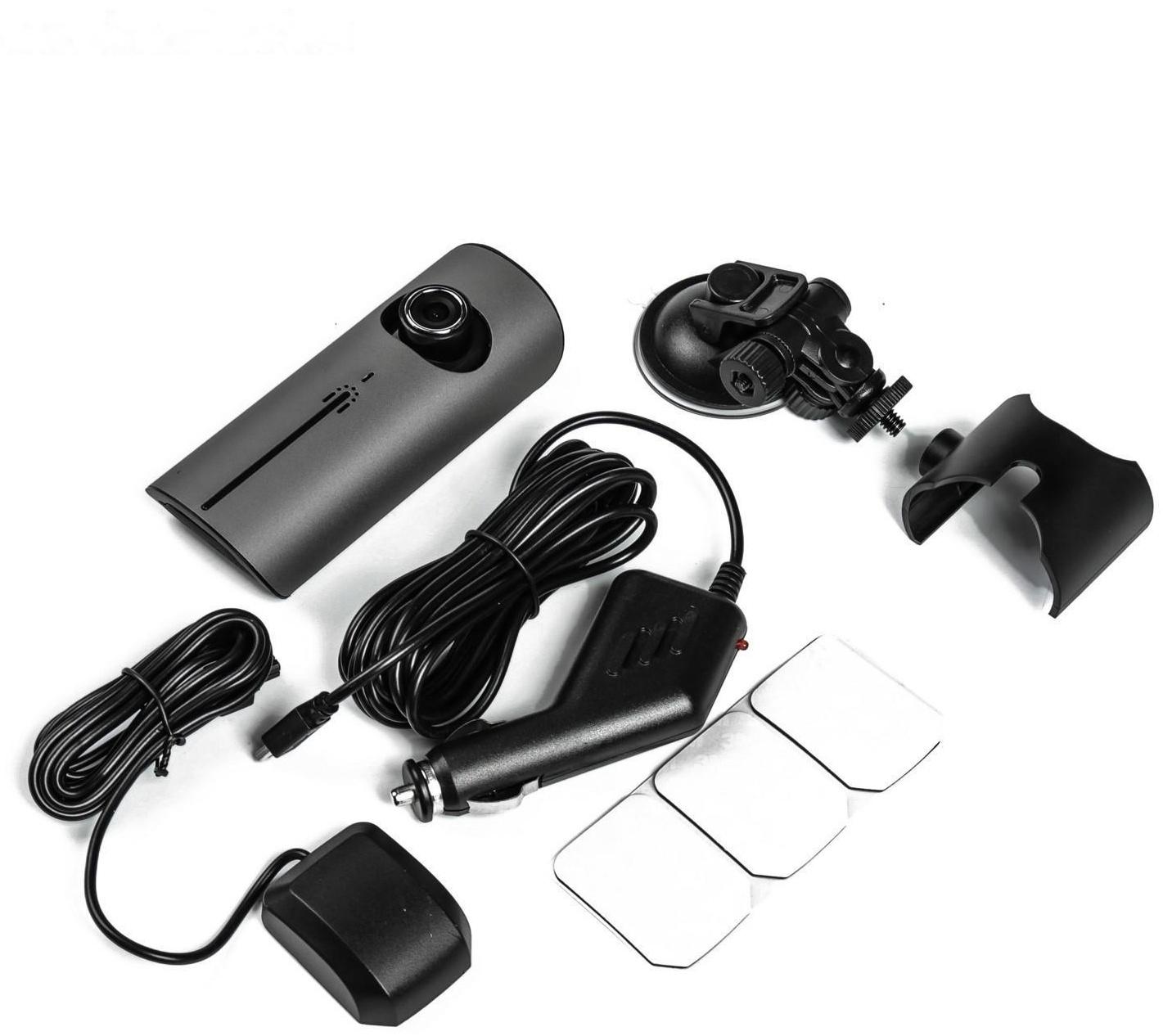 Видеорегистратор 2 камеры с GPS, HD 1280×480P, TFT 2.7, обзор 132°