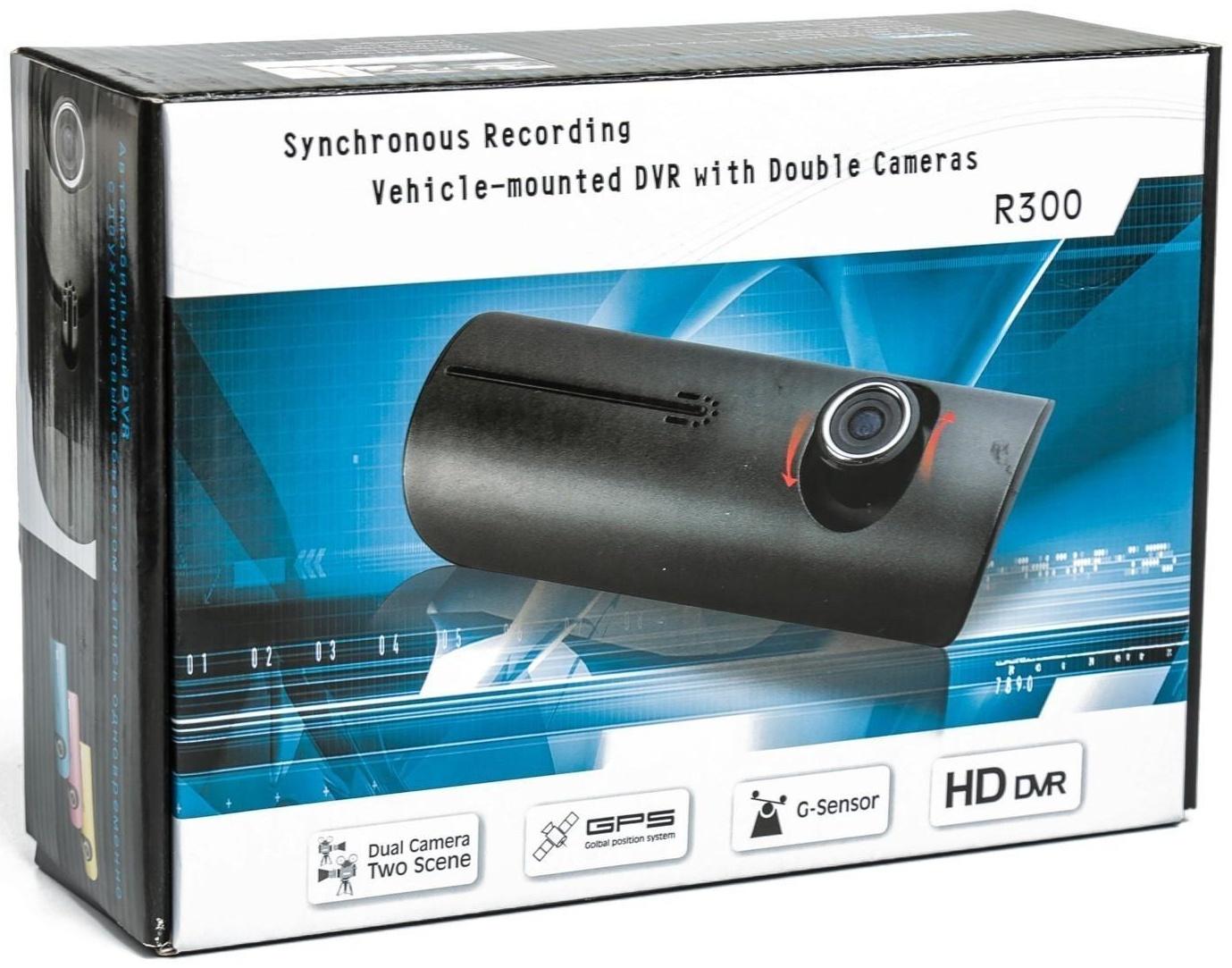 Видеорегистратор 2 камеры с GPS, HD 1280×480P, TFT 2.7, обзор 132°