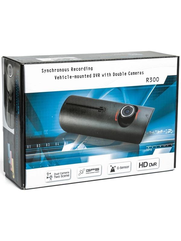 Видеорегистратор 2 камеры с GPS, HD 1280×480P, TFT 2.7, обзор 132°