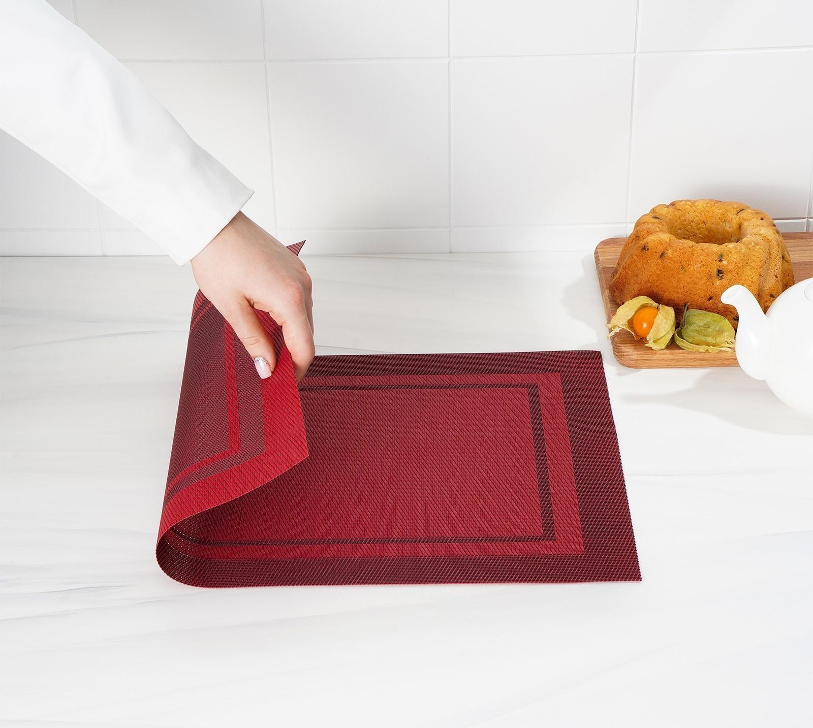 Салфетка сервировочная на стол «Окно», 45×30 см, цвет красный / 1 шт.