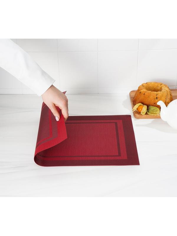 Салфетка сервировочная на стол «Окно», 45×30 см, цвет красный / 1 шт.