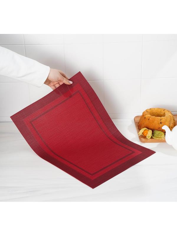 Салфетка сервировочная на стол «Окно», 45×30 см, цвет красный / 1 шт.