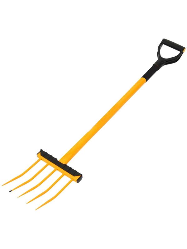 Вилы садово-огородные, 5-рогие, металлический черенок, ручка, TORNADICA