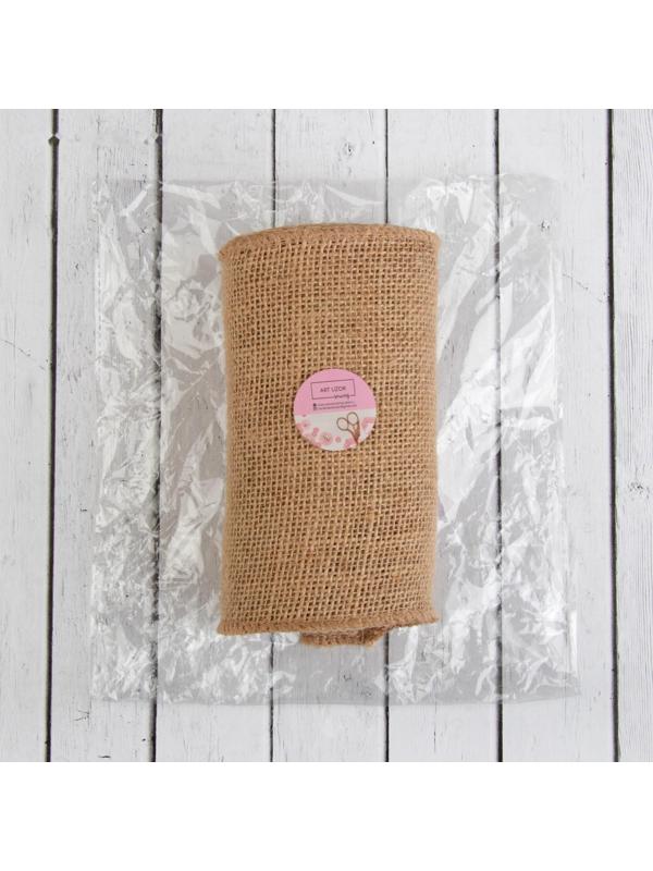 Ткань из джута, натуральная, 15 см, 4,5 ± 0,5 м, цвет бежевый