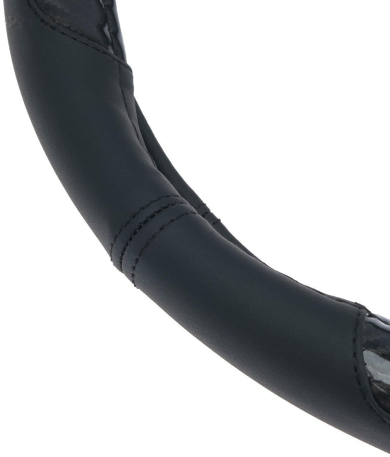 Оплетка TORSO, кожа PU, перфорация, размер 38 см, черная карбоновая вставка, черный