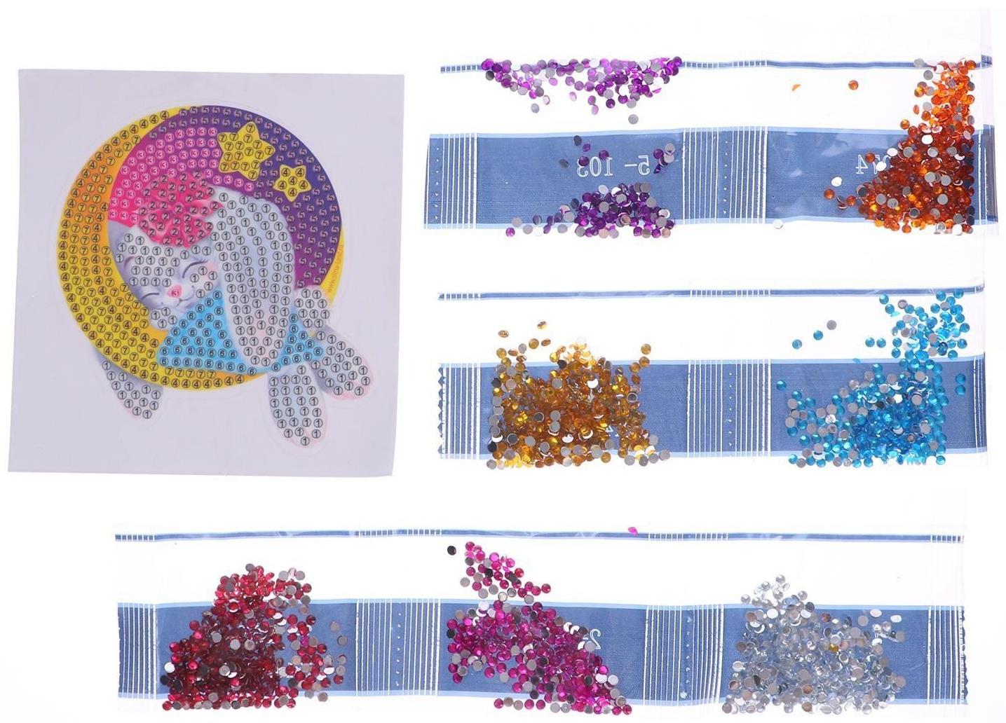 Алмазная мозаика наклейка для детей «Зайка»