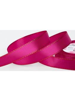 Лента атласная «Золотые нити», 15 мм × 23 ± 1 м, цвет малиновый №72