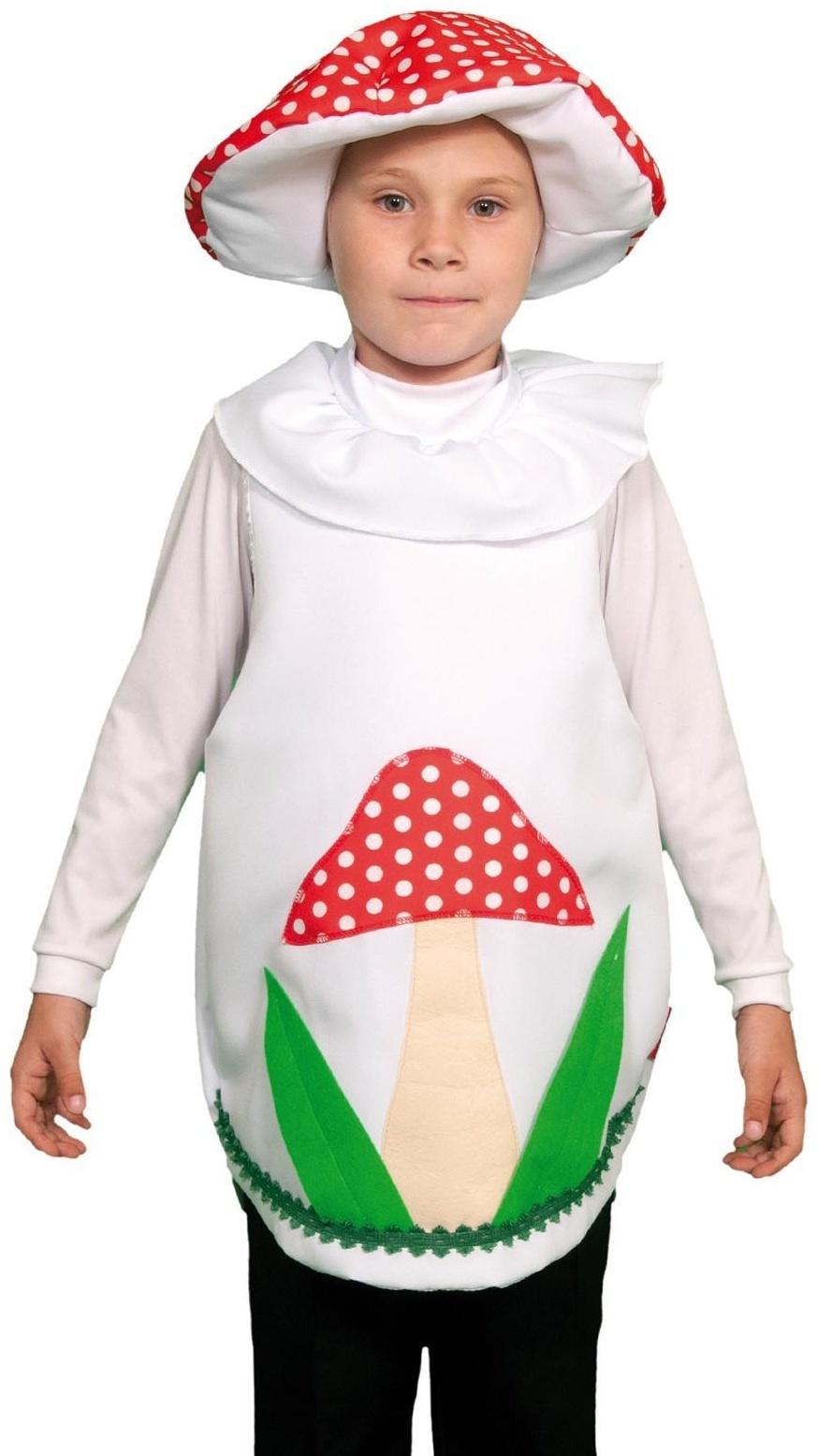 Карнавальный костюм «Гриб мухомор», текстиль, накидка, маска-шапочка, рост 98-122 см
