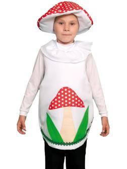 Карнавальный костюм «Гриб мухомор», текстиль, накидка, маска-шапочка, рост 98-122 см