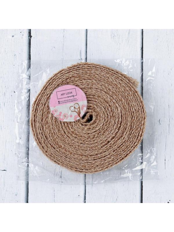 Лента из джута «Ромашки», натуральная, 20 мм, 4,5 ± 0,5 м, цвет белый