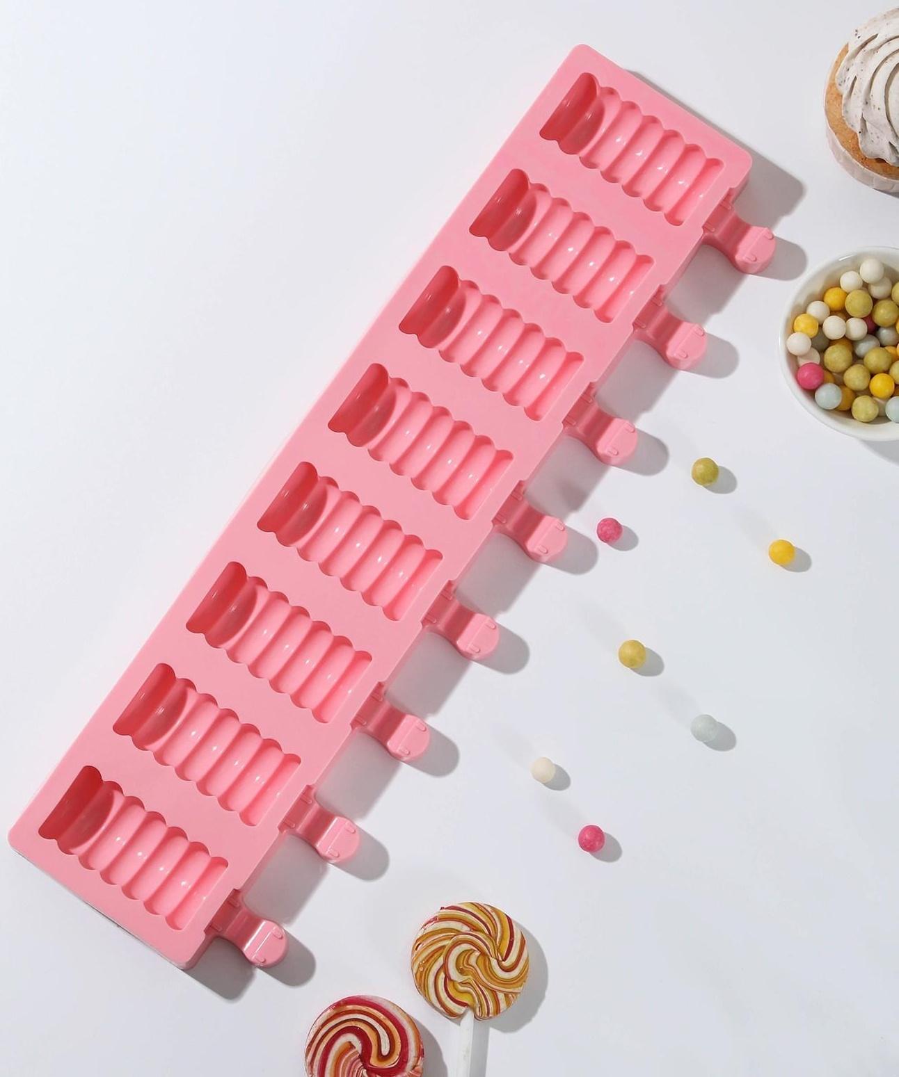 Форма для мороженого «Моника», 38×11×2 см, 8 ячеек (6,6×3,4 см), цвет МИКС