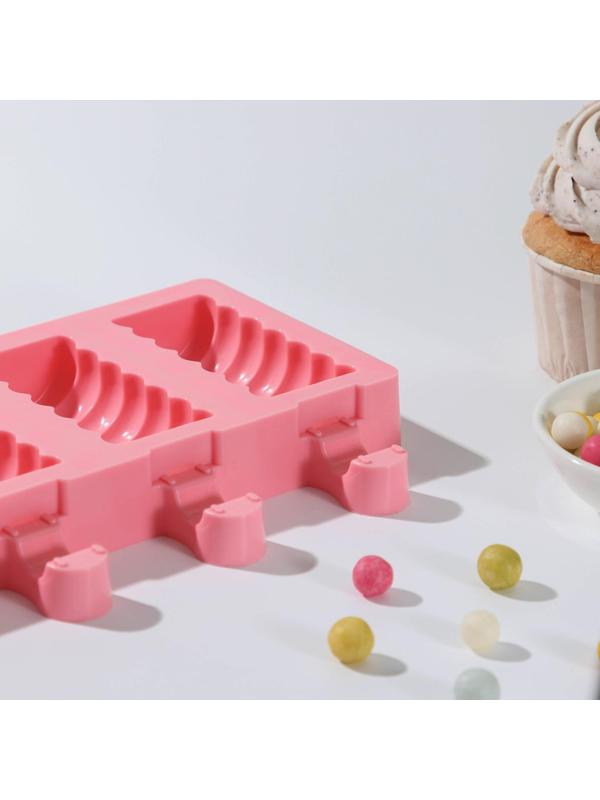 Форма для мороженого «Моника», 38×11×2 см, 8 ячеек (6,6×3,4 см), цвет МИКС
