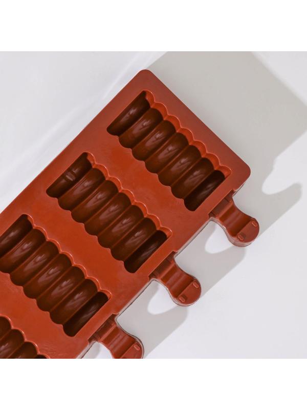 Форма для мороженого «Моника», 38×11×2 см, 8 ячеек (6,6×3,4 см), цвет МИКС