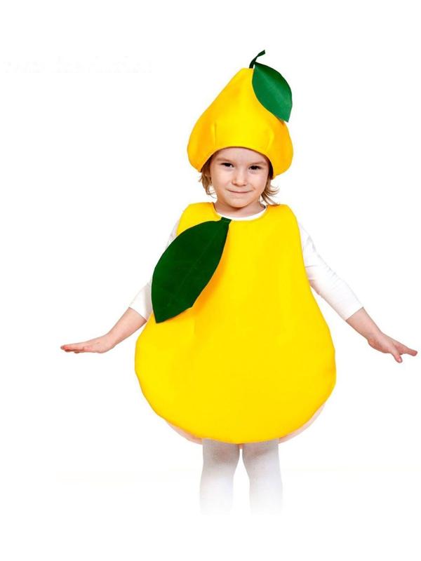 Карнавальный костюм «Груша», текстиль, накидка, маска-шапочка, рост 98-128 см