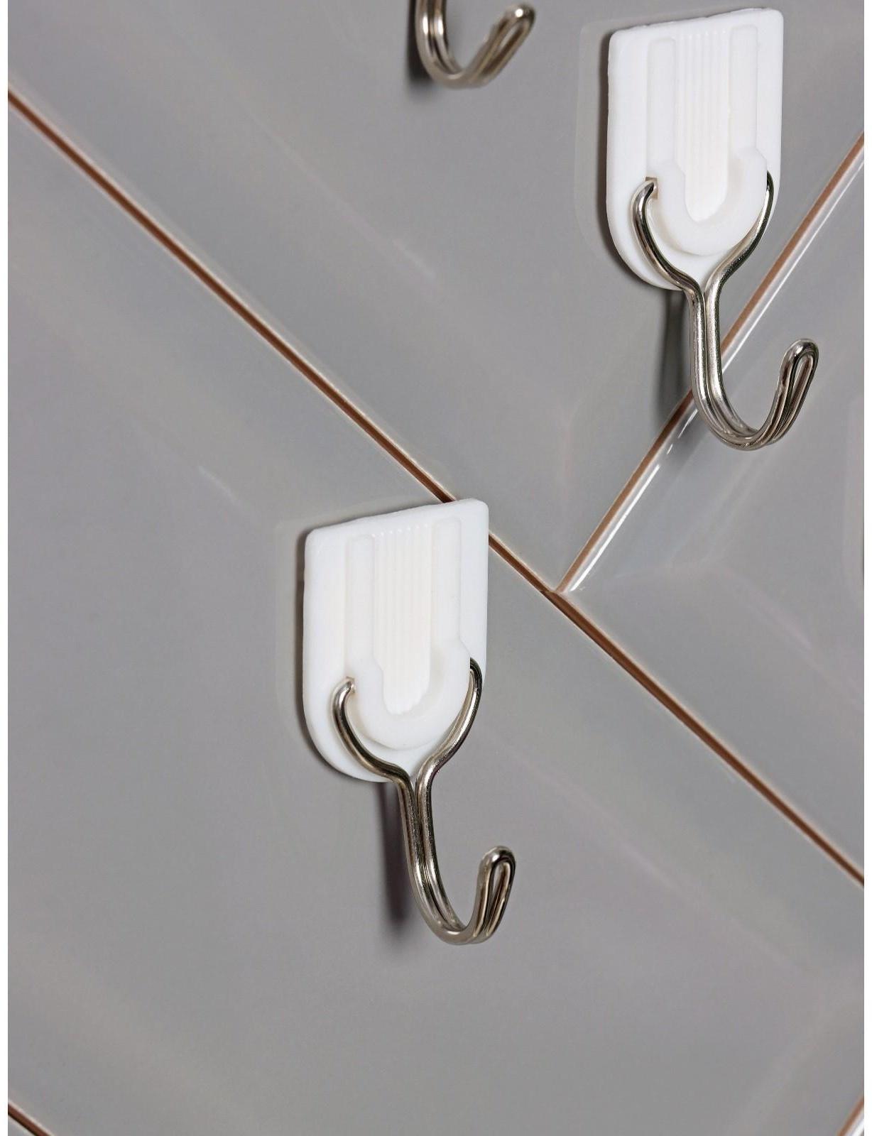 Крючок на липучке Доляна «Классика», 6 шт, цвет белый