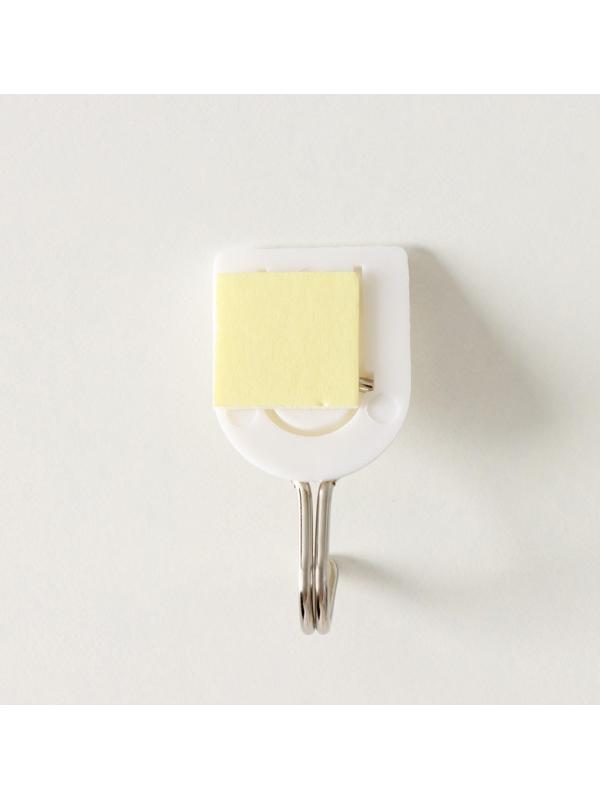 Крючок на липучке Доляна «Классика», 6 шт, цвет белый