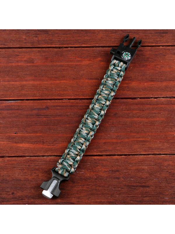 Браслет для выживания 4в1(паракорд, компас,свисток,огниво), 25.5 × 2.5 см, 3 м, микс