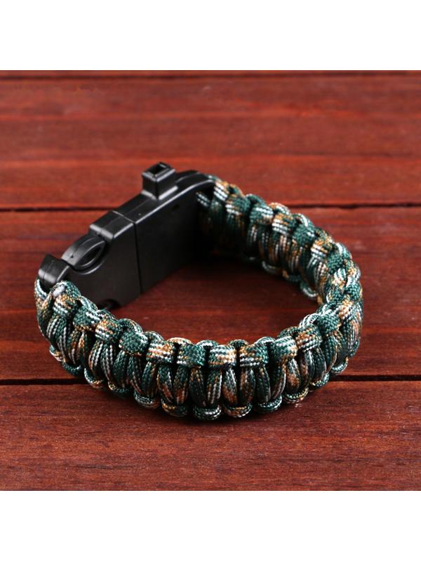 Браслет для выживания 4в1(паракорд, компас,свисток,огниво), 25.5 × 2.5 см, 3 м, микс