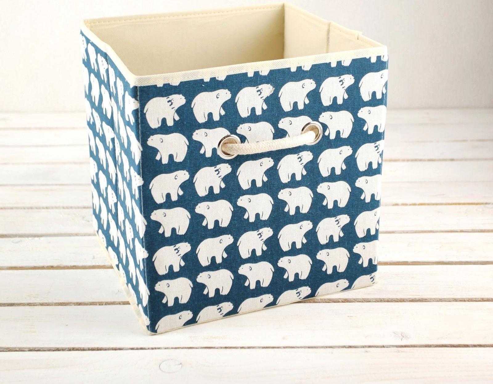 Короб стеллажный для хранения «Северные мишки», 27×27×27 см