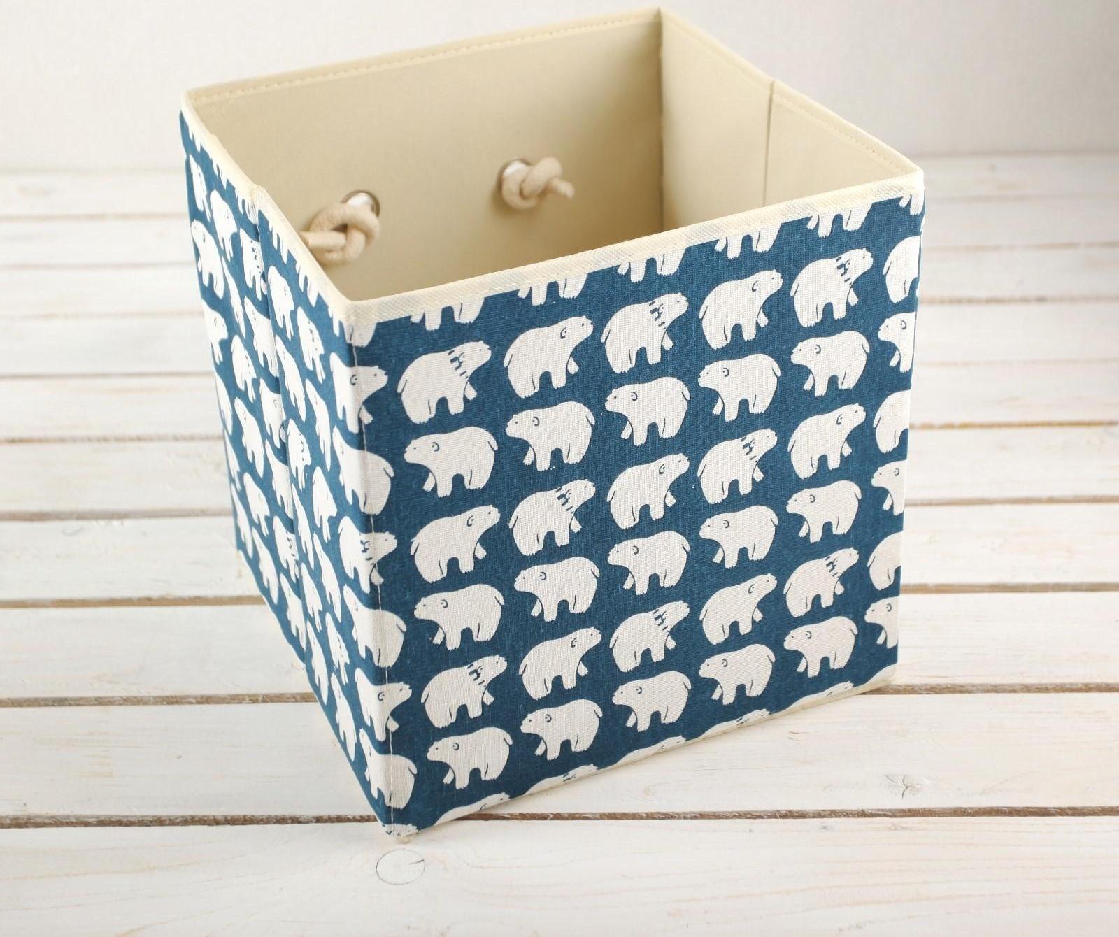 Короб стеллажный для хранения «Северные мишки», 27×27×27 см