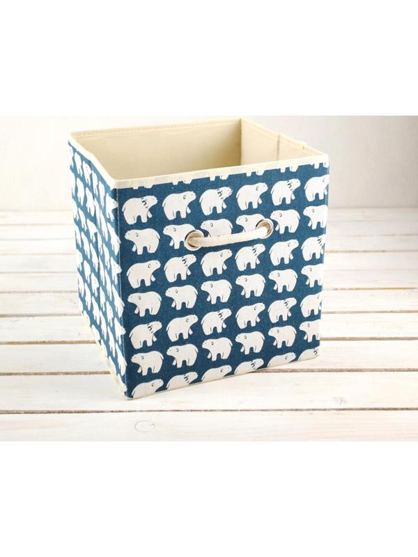 Короб стеллажный для хранения «Северные мишки», 27×27×27 см