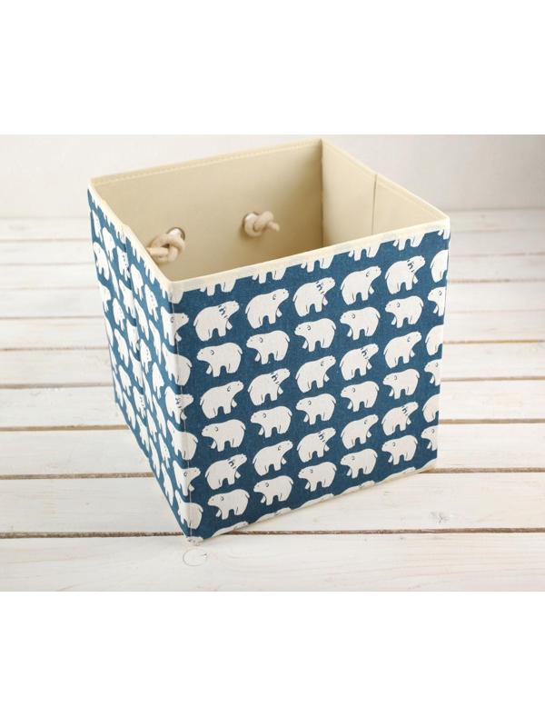 Короб стеллажный для хранения «Северные мишки», 27×27×27 см