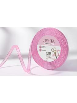 Лента парчовая, 6 мм, 23 ± 1 м, цвет розовый №013