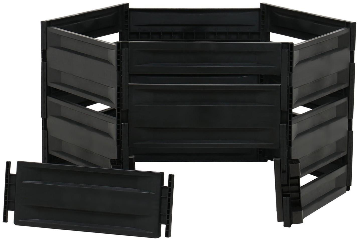 Компостер пластиковый, 600 л, 125 × 105 × 70 см, чёрный