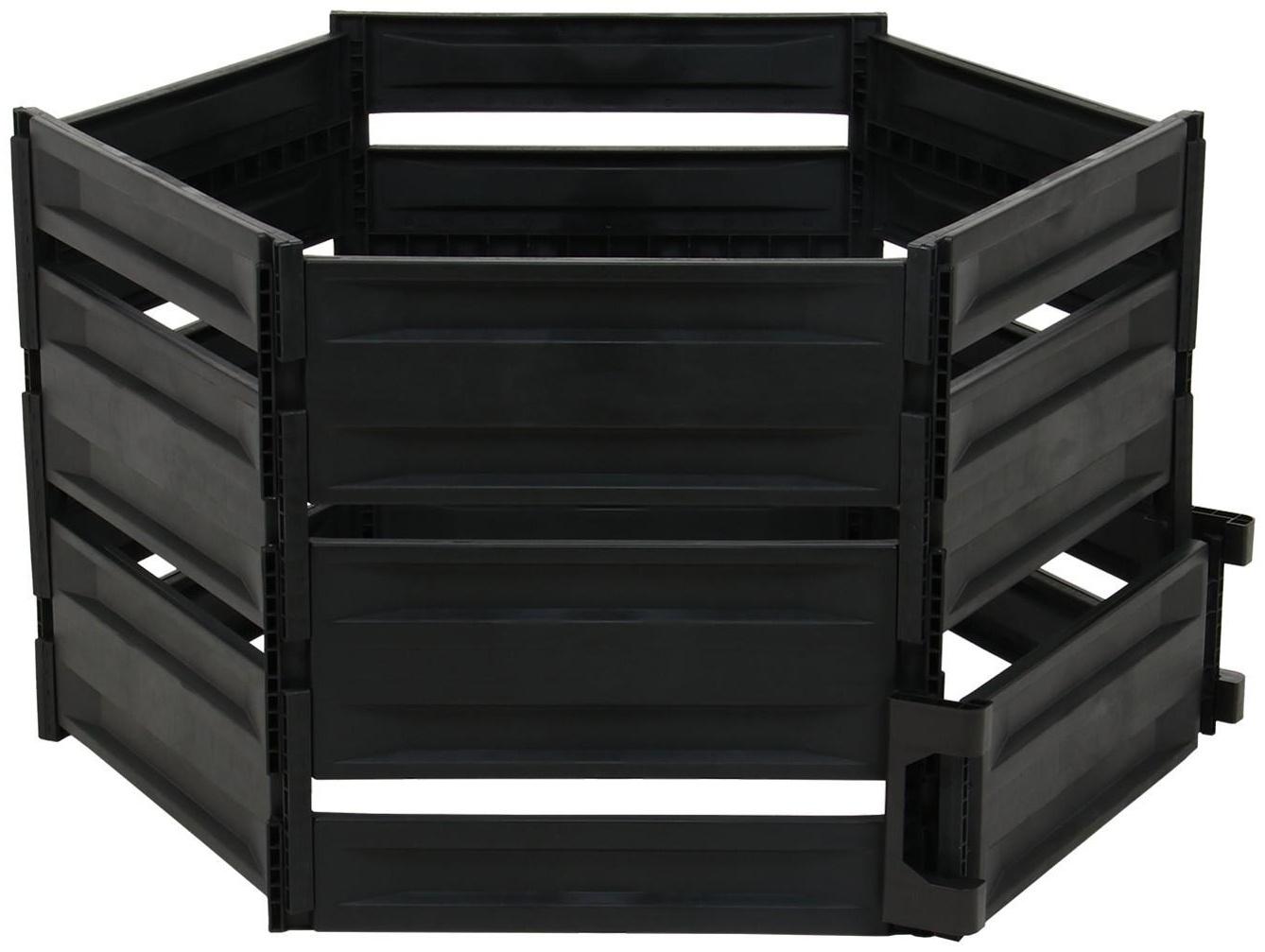 Компостер пластиковый, 600 л, 125 × 105 × 70 см, чёрный