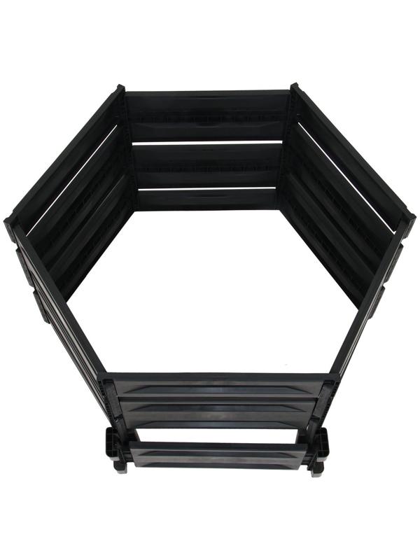 Компостер пластиковый, 600 л, 125 × 105 × 70 см, чёрный