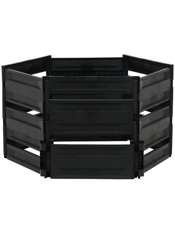 Компостер пластиковый, 600 л, 125 × 105 × 70 см, чёрный
