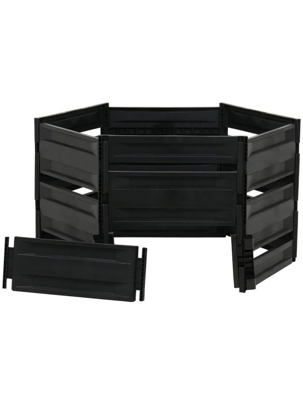 Компостер пластиковый, 600 л, 125 × 105 × 70 см, чёрный