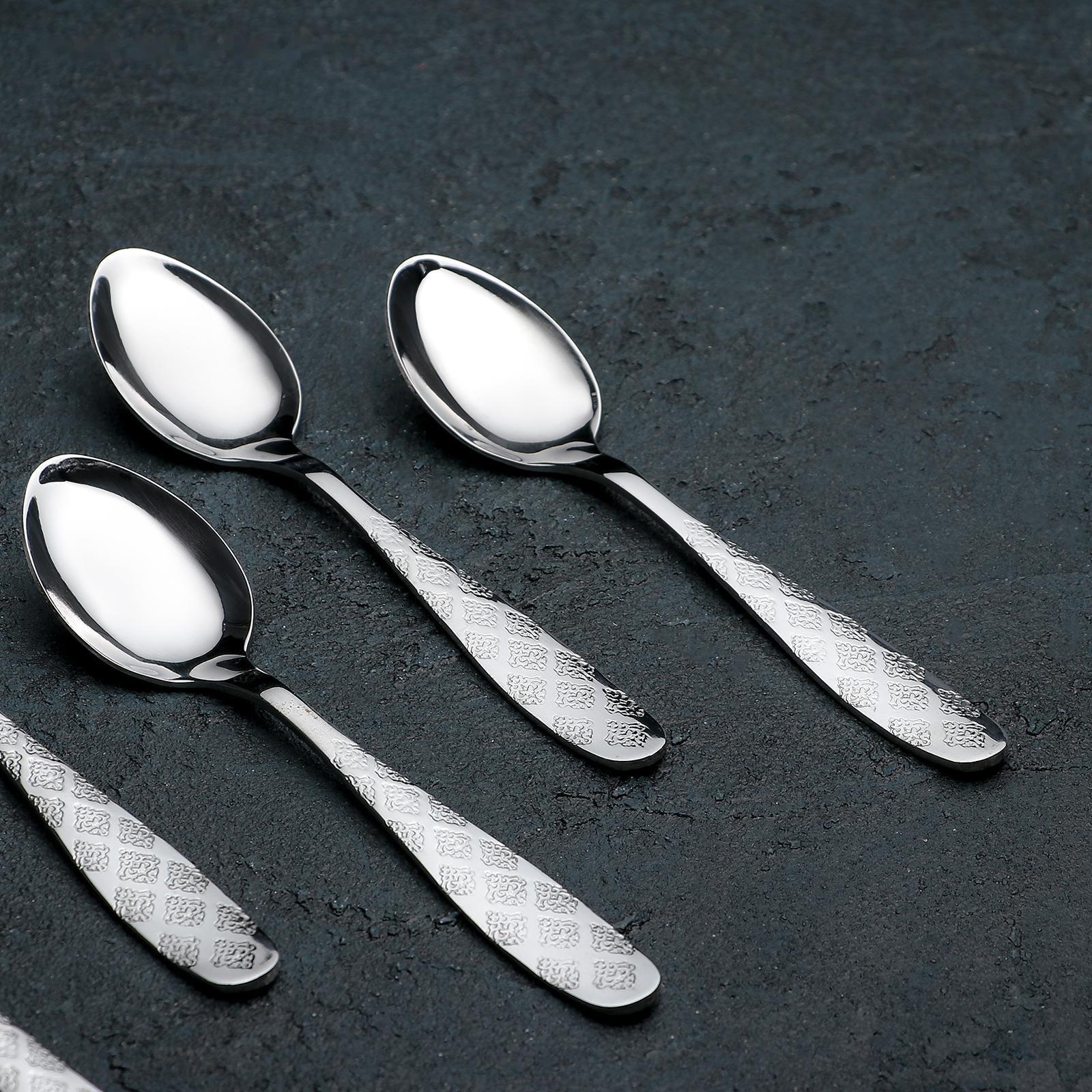 Набор ложек чайных из нержавеющей стали Доляна «Возрождение», h=14,5 см, 6 шт, без золота