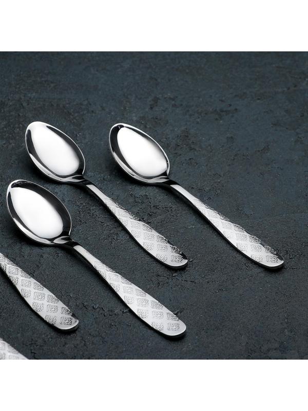 Набор ложек чайных из нержавеющей стали Доляна «Возрождение», h=14,5 см, 6 шт, без золота