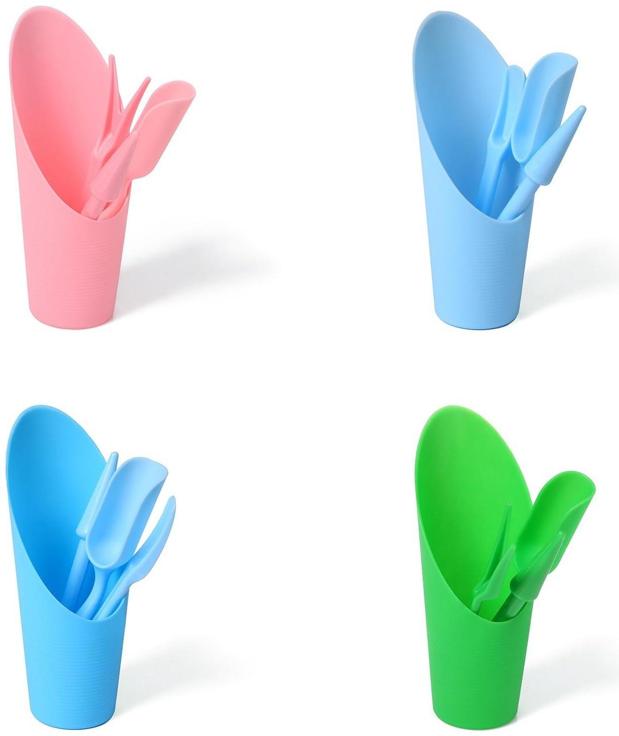 Набор посадочного инструмента, 4 предмета: лопатка, вилка, конус, стаканчик, цвет МИКС