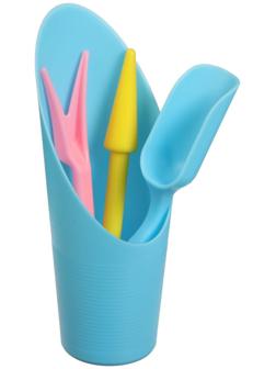 Набор посадочного инструмента, 4 предмета: лопатка, вилка, конус, стаканчик, цвет МИКС