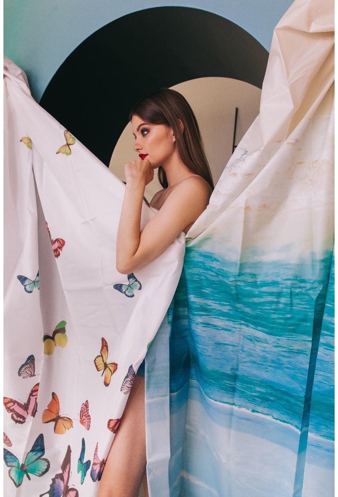 Штора для ванны Доляна «Прибой», 180×180 см, EVA