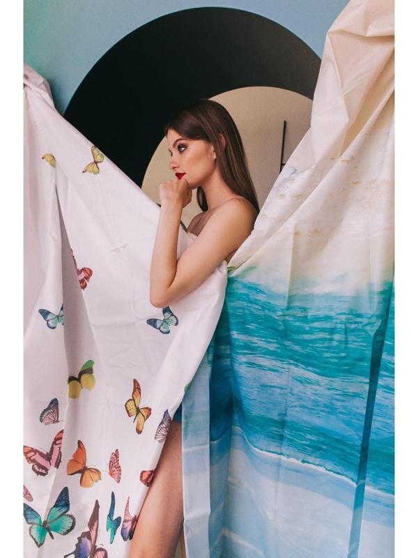 Штора для ванны Доляна «Прибой», 180×180 см, EVA