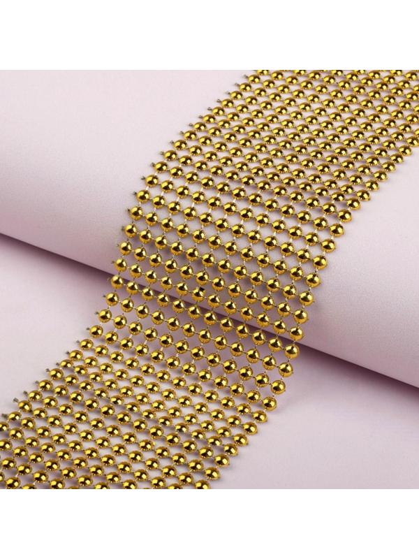 Лента с имитацией выпуклых страз, 5,75 см, 9 ± 1 м, цвет золотой