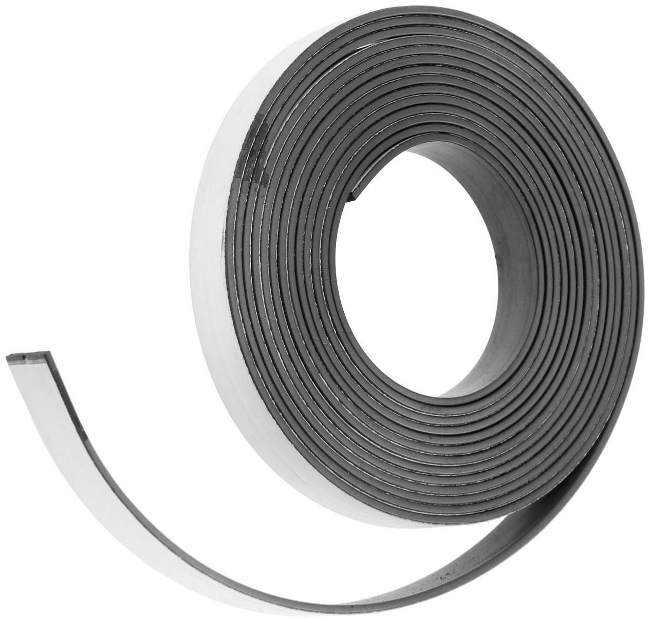 Магнитная лента ТУНДРА, с клеевым слоем, 12.5 х 1.5 мм, длина 3 м