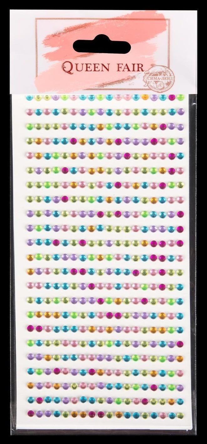 Стразы для декора, на клеевой основе, 3 мм, разноцветные