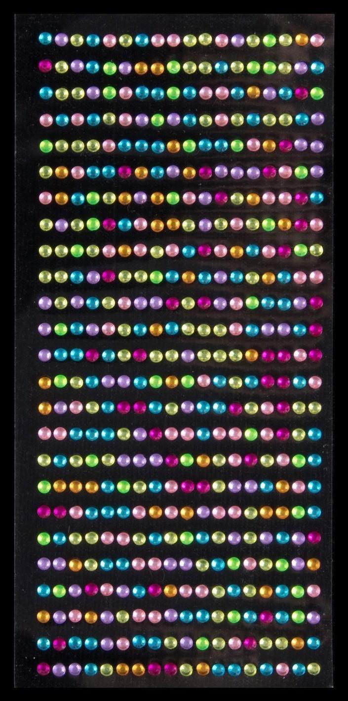 Стразы для декора, на клеевой основе, 3 мм, разноцветные